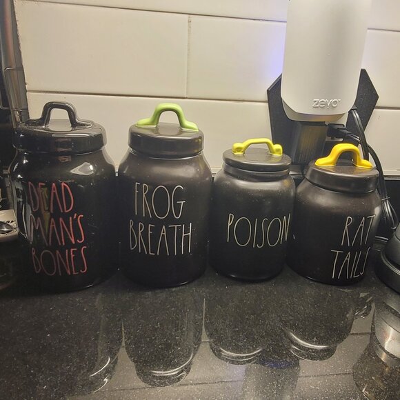 Rae Dunn RAT TAILS Halloween Black Canister - Picture 4 of 4